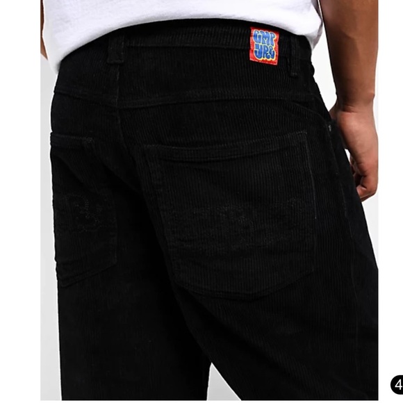 Empyre Men’s Black Ultra Loose Corduroy Skate Pants Size 42 Baggy Slouchy - Picture 4 of 13
